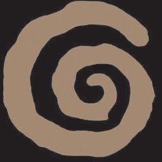 an image of a spiral design in black and beige on a dark background with the words,