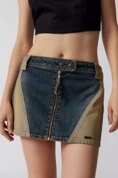 BDG Suki Racer Moto Denim Micro Mini Skirt | Urban Outfitters Skate Fits, Girls Denim Shorts, Denim Projects, Micro Mini Skirt, Denim Short, Casual Dinner Outfit, Denim Mini Skirt, Minimalist Outfit, Concert Outfit