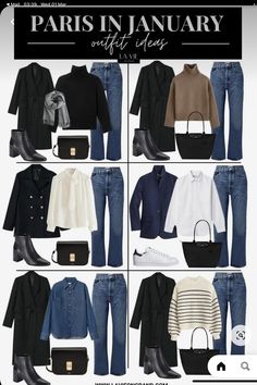 Paris In January, Vinter Mode Outfits, January Outfits, French Capsule Wardrobe, Parisian Outfits, Capsule Wardrobe Women, Capsule Wardrobe Outfits, Fashion Capsule Wardrobe, Europe Outfits