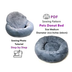 the sewing pattern is shown for this dog bed