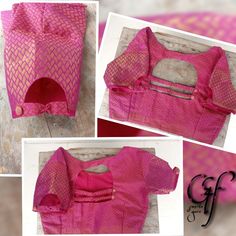 Simple Pink Colour Blouse Designs, Simpal Blouse Design, Pink Colour Blouse Designs, Colour Blouse Designs, Simple Blouse Design, Puff Blouse, Lace Blouse Design