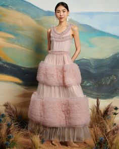 Montana Tulle Midi Dress – ban.do Summer Colour Palette, Mischka Aoki, Tulle Ruffles, Pink Tulle Dress, Tulle Midi Dress, Sisters Dress, Summer Color Palette, Bridal Party Dresses, Soft Tulle