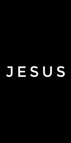 the word jesus written in white on a black background