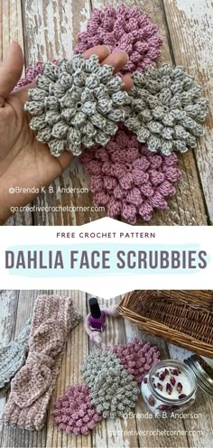 crochet pattern dahlia face scrubbies