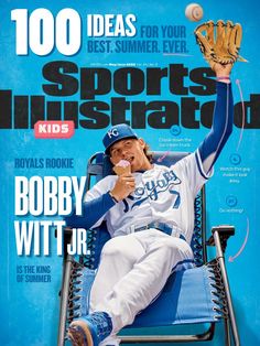 a baseball player is sitting in a chair on the cover of sports illustrated kids magazine