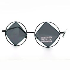 Black Green Double Circle Diamond Frame Sunglasses Round Thin Metal Unique Fashion Eyewear ** You can get more details by clicking on the image.(It is Amazon affiliate link) #comments4comments Unique Eyewear, Sunglasses Round, Diamond Frame, Double Diamond, Circle Diamond, Fashion Eyewear, Eye Wear