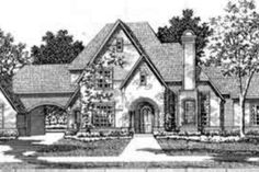 this is an artist's rendering of the front elevation of these european home plans