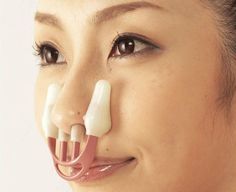 Hana Tsun Nose Straightener ...because slightly crooked noses are slightly more crooked than they can be Nose Straightener, Crooked Nose, Small Pimples, Straight Nose, Alat Makeup, Get Rid Of Blackheads, Beauty Gadgets, Nose Job, Whitening Cream