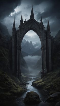 an arch in the middle of a mountain