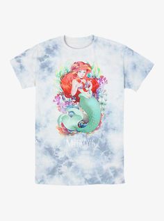 Please Note: wash pattern may varyLightweight 100% combed ring spun cottonWash cold; dry lowImportedListed in men's sizes Mermaid Anime, Mermaid Watercolor, Disney The Little Mermaid, Disney Princess Ariel, Anime Tees, Disney T, Disney Tshirts, Disney Dream, Tie Dye T Shirts