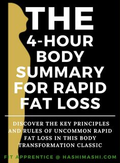 The 4-Hour Body Summary for Rapid Fat Loss - The 4-Hour Body Summary for Rapid Fat Loss 4-1-1 Method, The 4 Hour Body Book, 4 Hour Body Meal Plan, 4 Hr Body Diet, The Four Hour Body Diet, Four Hour Body Diet, Tim Ferris 4 Hour Body Workout, 4 Hour Body Cheat Sheet, The 4 Hour Body Diet