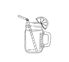 a mason jar filled with lemonade and a straw