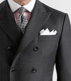 Paul Stuart. Contrast Collar. Double Breasted. Gray Suits, Contrast Collar, Dress For Success, Business Attire