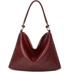 Perfect Size Hobo Bag For Women: L"14.9 X W"2.3 X H"11.4inch / 38 X 6 X 29cm. Handle Drop Length:9.8in/25cm. Premium Quality: This Hobo Shoulder Purse Was Made Of Hq Soft Vegan Leather With Special Texture And Fabric Lining. Roomy Slouchy Bag: Big Main Compartment + Small Zipper Pocket To Store Small Stuffs Like Card, Coin, Cash, Tickets Earphone, Smart Phone. Trendy Shoulder Bag: Non-Adjustable Shoulder Strap With Unique Knot Design And Hardware Fitting Is Different To The Other Bags On The Mar Burgundy Bag, Slouchy Bag, Trendy Shoulder Bag, Vintage Shoulder Bag, Knot Design, Shoulder Tote Bag, Smart Phone, Fashion Mode, Shoulder Purse