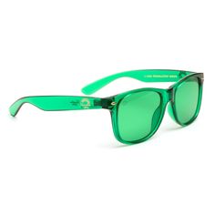 Our color sunglasses are inspired by the colors of the rainbow, featuring UV400 protective lenses blocking UVA and UVB rays. Ditch the dark lenses - Your future is looking brighter! Green Wayfarer Sunglasses For Summer, Green Fun Sunglasses With Uv Protection, Fun Green Sunglasses With Uv Protection, Summer Green Anti-reflective Sunglasses, Casual Green Shield Sunglasses With Mirrored Lenses, Green Plastic Sunglasses For Outdoor, Green Plastic Sunglasses For Outdoor Use, Green Plastic Sunglasses With Uv Protection, Green Polarized Glass Sunglasses