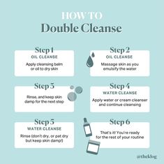 Double Cleansing Products, Skincare Facts, Double Cleanse, Skin Facts, Tips For Oily Skin, Skin Advice, Combination Skin Type, Skincare Quotes, Double Cleansing