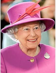 an older woman wearing a purple hat and pink coat