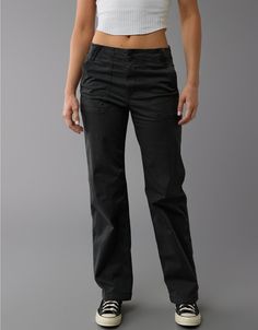 AE Stretch High-Waisted Stovepipe Pant Fall Straight Fit Full Length Bottoms, Versatile High Rise Cargo Pants, Wide Leg Work Pants For Fall, Mid-rise Utility Bottoms For Fall, High Rise Cotton Bottoms For Elevated Casual Wear, High Rise Utility Wide Leg Pants For Fall, Relaxed Fit Full Length Cargo Pants For Fall, Fall Utility High Rise Wide Leg Pants, Full Length Relaxed Fit Cargo Pants For Fall