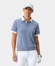 Gray Tech Range Polo Shirt Instagram Men, Layered Shirts, Stylish Top, Ribbed Texture, Ladies Golf, Dress Accessories, Adidas Women, Summer Collection, Elastic Waist