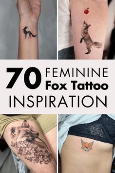 some tattoos that are on the side of their thighs and one has a fox tattoo on it