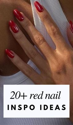 Gorgeous Red Nail Ideas | Fall Winter Nail Ideas | Cherry Red Nail Inspo #rednails #nailinspo Red Nails, Nail Inspo, Nails, Red