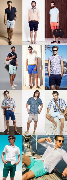 Dressing For High Summer Summer Clothing Styles, Shorts Outfits Men, Summer Color Combos, Diy Shorts, Shorts Outfits, Light Blue Shorts, Do It Right, Summer Color, Outfits Men