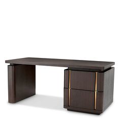 an office desk with two drawers on each side