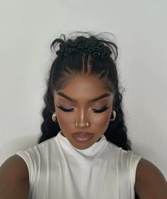 Des Dior Hairstyle, Faux Laux Styles, Big Natural Hairstyles, Dessdior Hairstyle, Slick Clip Hairstyles, Space Buns Outfit Fall, It Girl Hairstyles Black Women, Self Care Hairstyles, Fashion Show Hairstyles For Black Women