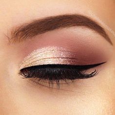 Machiaj Smokey Eyes, Rose Gold Makeup Looks, Make Up Mata, Rose Gold Eye Makeup, Make Up Gold, Rose Gold Eyeshadow, Wedding Hairstyles And Makeup, Gold Makeup Looks, Wedding Makeup For Brown Eyes