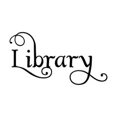 the word library written in cursive writing