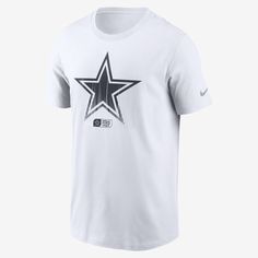 This Faded Essential T-Shirt helps you show loyalty to the Dallas Cowboys with bold graphics on the front. It’s made from soft cotton fabric for a comfortable feel on game day. Nike T-shirt With Team Logo For Football Season, Nike Graphic Print T-shirt For Game Day, White Nike T-shirt For Game Day, White Streetwear T-shirt For Football Season, White T-shirt For Football Season Streetwear, Sporty White T-shirt For Fan Gear, White T-shirt For Fan Gear With Team Spirit, White Sporty T-shirt For Football Season, White T-shirt For Team Spirit Fan Gear