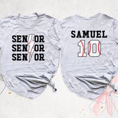 Senior 2024 Baseball Shirt, Custom Name Number Baseball Mom Tshirt, Baseball Gift Shirt, Game Day Tee, Class of 2024 Shirt, Senior Night Tee Hello, Thanks for your support. Your gladness comes first and all work is done with Love in here. Always keep your support, please:) Baseball Senior Night 2024 Shirts are branded Bella+Canvas.  Baseball Senior Night 2024 Shirt  Contents: - Solid colors: %100 Cotton.  - Heather colors: %52 Cotton + %48 Polyester* This ultra-soft graphic tee is made from a co Text Print Crew Neck Top For College Events, Varsity Crew Neck Tops For College Events, Letter Print Shirt For College Baseball Season, College Crew Neck Slogan Shirt, Sporty Letter Print Tops For College Events, Sporty Tops With Letter Print For College Events, White Letter Print Top For College Events, Senior Mom Baseball Shirts 2023, White Varsity Top For College Events