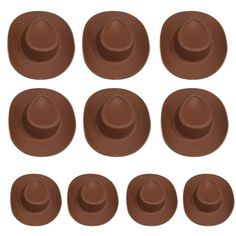 six chocolate plates with different shapes and sizes