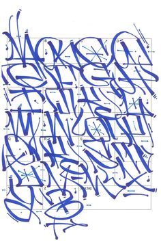 an image of some type of graffiti that is blue and has writing on it with the letters