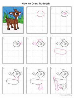 how to draw rudolph the reindeer with easy step by step instructions for kids and beginners