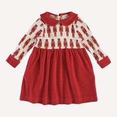 long sleeve peter pan party dress | cardinal nutcracker | organic cotton single rib Peter Pan Party, Peter Pan, Ivy, Party Dress, Long Sleeve