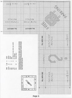 a cross stitch pattern with words and numbers on it, including the letters in different languages