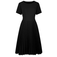 STYLE - Keep your look casual and elegant in summer weather with this semi-formal dress from Hobemty, featuring pleated skirt, round neck, short sleeve, A-line and knee length. OUTFIT - Pair with delicate necklace and heels for a chic office look. Comfortable and classic, this A-line dress is perfect on its own or as a layer under a blazer or jacket. OCCASION - Focused on Ladies' Semi-Formal Wear - This dress can be a perfect addition to almost any outfit from formal to daily wear, great for wor Meeting Office, Wedding Casual, Semi Formal Wear, Women Lace Dress, Simple Clothing, Work Meeting, Semi Formal Dress, Halter Midi Dress, Cocktail Wedding