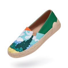 Tropical Vacay is On Mid-cut Espadrilles Design The perfect style suits all your casual vocational combos. Slip on a pair of beautiful Marbella and you'll feel like summer lasts forever. Natural & Chic Braided-jute Midsole It lends a subtle vintage vibe to your look. Wear yours with short denim or a dreamy dress! 100% Pure Cotton Canvas Upper Lightweight and breathable to keep feet dry and comfy; sustainable and friendly to the environment. Free Your Feet Super-lightweight Lightweight design wei Wheatfield With Cypresses, Short Denim, Dreamy Dress, Vintage Vibe, Perfect Style, Vintage Vibes, Marbella, Dress 100, Van Gogh