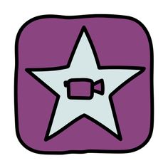 a purple square with a white star on it