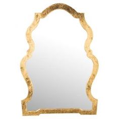 an ornate gold framed mirror on a white background