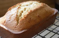 a loaf of bread sitting on top of a cooling rack