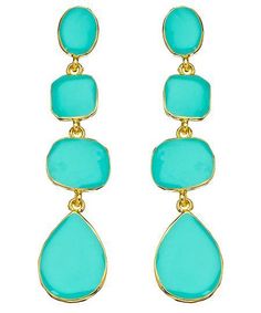 Max And Chloe, Earring Minimalist, Turquoise Dangle Earrings, Turquoise Earrings Dangle, Enamel Earrings, Kenneth Jay Lane, Tiffany Blue, Turquoise Earrings, Gorgeous Earrings