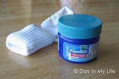 My mom always put vicks on my feet, and I never knew why!?---Use vicks vapor rub and socks. Even the worst cough can be stopped within 5-15 minutes, and lasts hours. Just apply the vapor rub generously to the bottom of your (or child's) feet, and cover with socks. works 100% of the time, and has been proven to work better than prescription drugs! This REALLY Works, but eucalyptus from the herb isle at the grocery store will do the same thing. Vapo Rub, Vicks Vapor Rub, Bad Cough, Vicks Vapor, Vapor Rub, Vicks Vaporub, Cough Remedies, Homemade Remedies