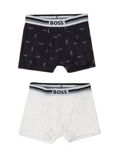 Black and white boxer set.Composition: Outside: 92% Cotton, 8% Elastane White Sporty Boxer Briefs With Logo Waistband, White Cotton Boxer Briefs With Logo Waistband, Sporty Boxer Briefs With Built-in Shorts For Training, Functional Black Boxer Briefs With Built-in Shorts, Compressive Black Boxer Briefs With Built-in Shorts, Sportswear Boxer Briefs With Built-in Shorts For Training, Cotton Boxer Briefs With Built-in Shorts For Sports, White Boxers, Kenzo Kids