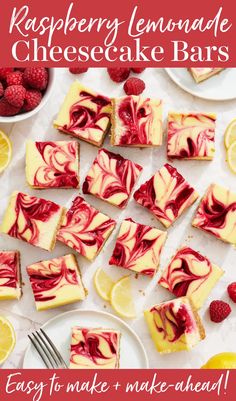 raspberry lemonade cheesecake bars are easy to make, and they're delicious