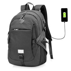 Casual Durable Canvas Backpack with USB Port for Men - Black - 3U38663315 - Bags, Men's Bags, Men's Backpacks  #MensBackpacks #Bags # #Men's #Bags # #Men's #Backpacks Business Backpack, Anti Theft Backpack, Computer Backpack, Unisex Backpack, Shoulder Sling, Backpack Travel Bag, Computer Bags, Canvas Backpack, Bags Travel