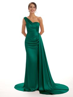 emerald|Iona White Jumpsuit Wedding, Mermaid Long Bridesmaid Dresses, Side Split Dress, Bridesmaid Dresses Uk, Boho Wedding Gowns, Beach Bridal Gown, Mermaid Bridesmaid Dresses, Bridesmaid Dresses Online, Satin Bridesmaid Dresses