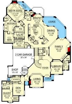 the floor plan for this luxury home