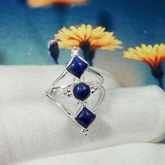 This handcrafted jewelry is made by ShalzDesigns - Vancouver, Canada. For each piece , we handpick the best gemstone and ensure high quality craftsmanship and intrinsic designing. Buy it for yourself of for your loved ones. Lapis Lazuli Ring, Lapis Ring, 925 Silver Ring, Easter Gift Ring, For Her, Sterling Silver Ring, Gift For Her, Gift Idea, Size 7US,JPY0316 Gemstone - Lapis Lazuli Metal - Sterling Silver Stone Size - 5mmmm Weight - 4.5gm Purity of Silver: 92.5% Pure, Solid, Sterling Silver Ea Fine Jewelry Lapis Lazuli Rings For Gifts, Sapphire Sterling Silver Rings Gift, Handmade Lapis Lazuli Rings Perfect For Gifts, Handmade Sterling Silver Sapphire Ring, Sterling Silver Sapphire Ring Stamped 925 As Gift, Handmade Adjustable Sapphire Ring In Sterling Silver, Spiritual Sapphire Ring In Sterling Silver, Spiritual Sterling Silver Sapphire Ring Gift, Spiritual Sapphire Ring In Sterling Silver As Gift